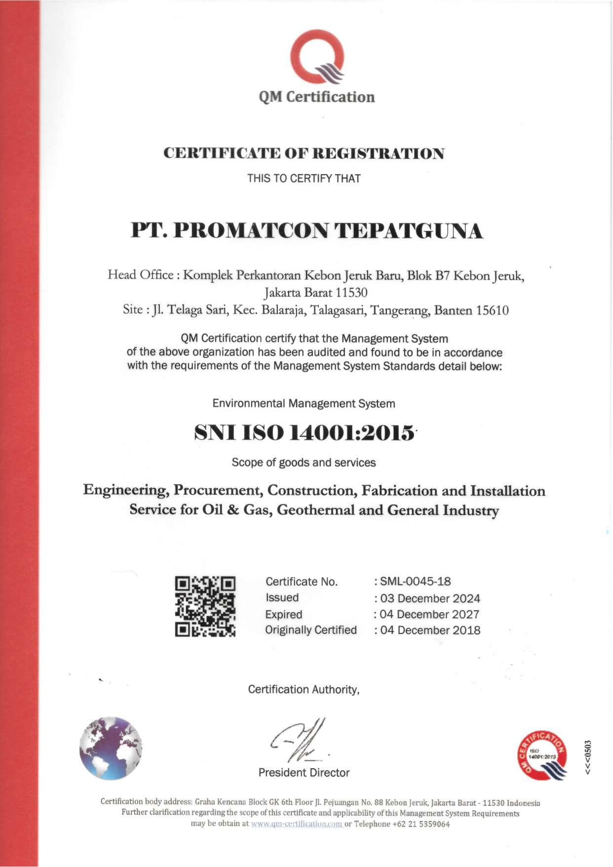 Sertifikat ISO 2024-2027